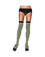 Leg avenue nylon striped thigh highs black-green