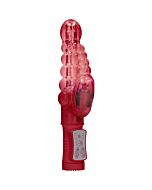 Rotating beaded bubbles vibrator - red