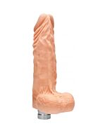 25 cm realistic vibrating dildo with balls - flesh
