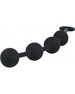 Excite medium silicone anal beads - black