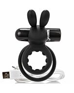 Screaming o rechargeable vibrating ring with rabbit - o hare- black