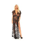 Leg avenue 2 pieces set lace kaften robe and thong m/l