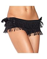 Leg avenue sequin booty shorts with tiered fringe and satin bows