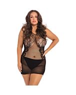 Lace fantasy mini dress - black