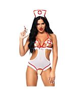 Leg avenue nurse open crothless teddy one size