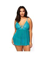 Leg avenue mesh babydoll & string blue