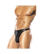 Male power zipper thong black