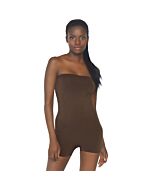 Opaque microfiber bodysuit - brown