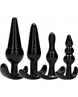 No. 80 4 piece butt plug set black