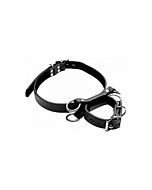 Frog tie kneeling bondage restrant system - black