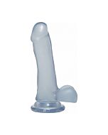 Crystal jellies 6.5 inch slim cock with balls - clear