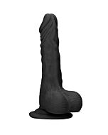 Realistic dildo with balls - 17 cm - black