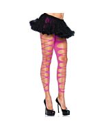 Leg avenue footless shredded tights neon pink