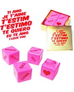 Erotic pink dice for couple games - I Love You Languages Box 4 Dice