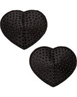 Heart Gem Nipple Covers Glam - Black