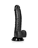 RealRock - Realistic Curved Dildo with Testicles and Suction Cup - 7''/18 cm