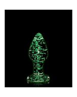 Ouch! Glow in the Dark Glass Anal Plug - Large Size
