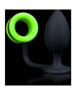 Ouch! Cock Ring with Anal Plug - Glow in the Dark