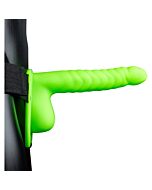 Ouch-Hollow Strap-On with Testicles - Glows in the Dark