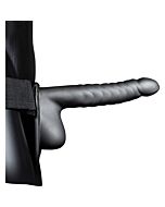 Ouch-Hollow Strap-On with Metallic Testicles 8'' - Brand new design!