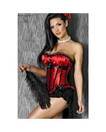 Satin Ribbon Corset - Red or Black