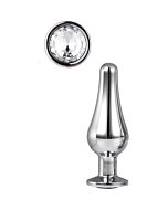 Bright Jewel Tip Anal Plug - Aluminum anal plug with precious gemstone