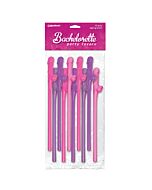 Bachelorette penis straws pink-lilac 10 pcs