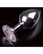 Plug anal jewelery large silver / pink