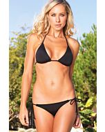 Leg avenue triangle bikini with black ruched brasilea