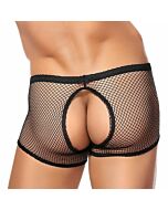 Male power network boxer with black opening