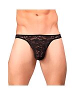 Male black lace thong power