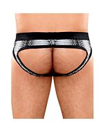 Male power white jockstrap black spots