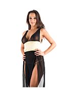 Caramel nuit - camisn set with matching thong + petals