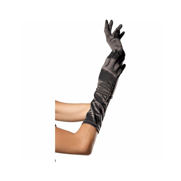Leg avenue satin elbow length gloves black