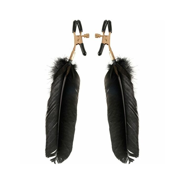 Fetish fantasy gold feather clamps