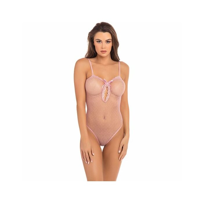 Undone see through bodysuit pink