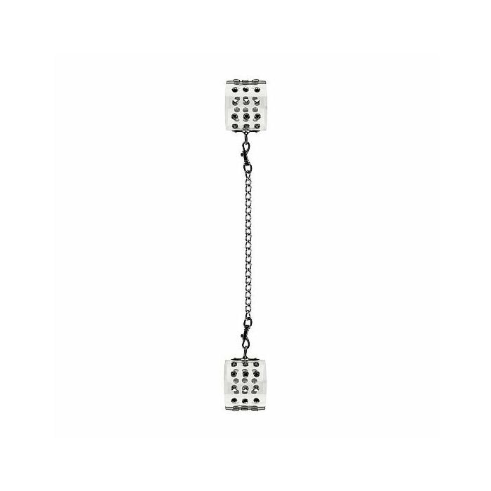 Translucent leg cuffs with metal nails