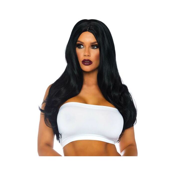 Long wavy wig - black
