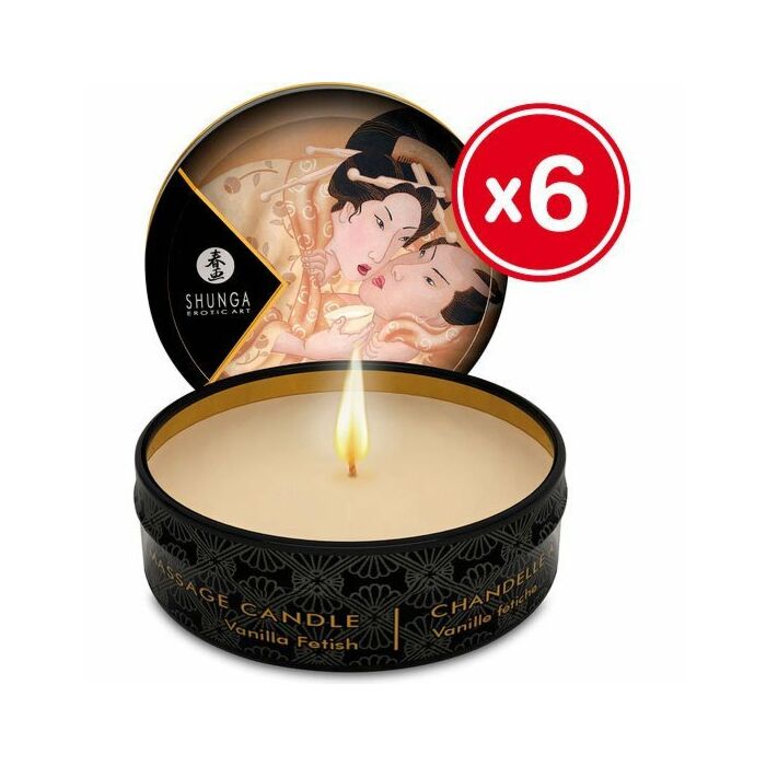 Shunga massage candle vanilla 6 x 30 ml