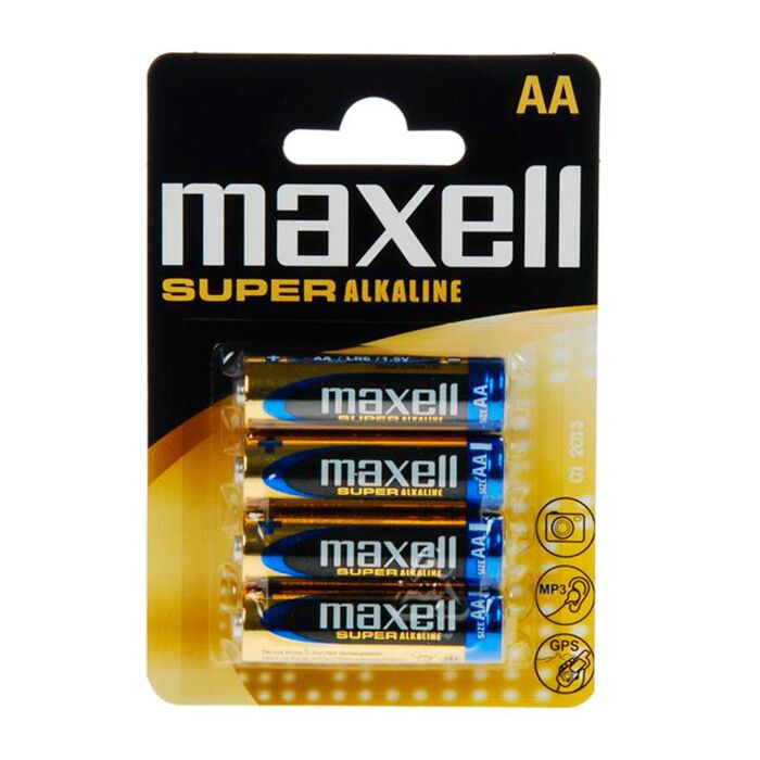 Maxell super alkaline aa lr6  4uds