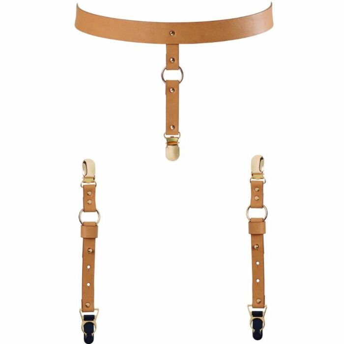 Bijoux indiscrets maze suspenders & garters brown