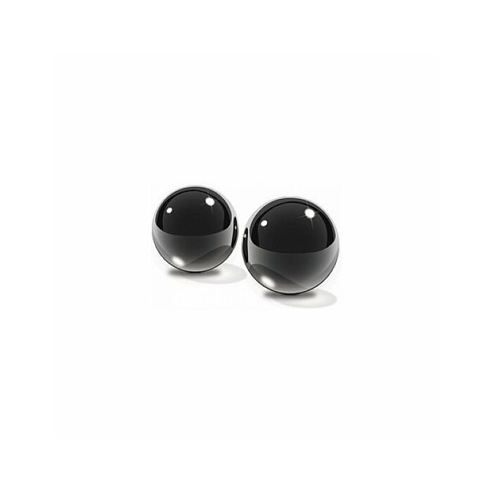 Fetish fantasy limited edition small black glass ben-wa balls.