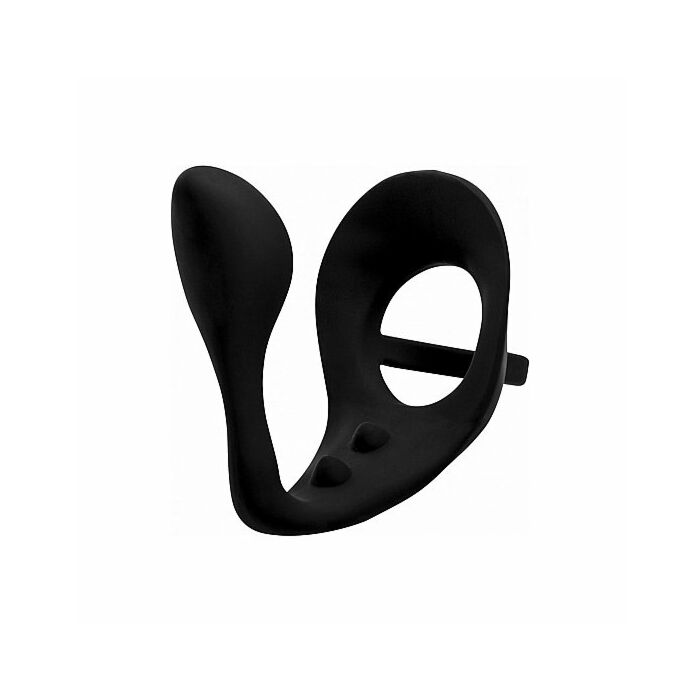 Excursion silicone triple stim anal plug with cock and ball ring