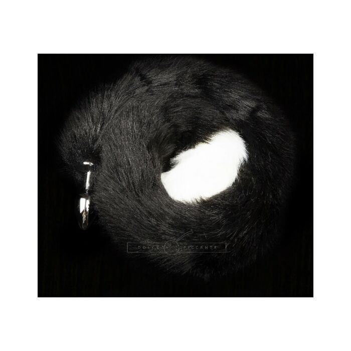Silver plug with black tail