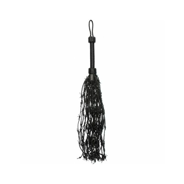 Heavy duty double tailed whip flogger black