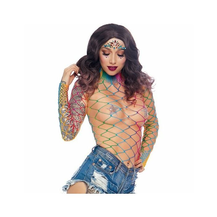 High bodysuit with thong panty