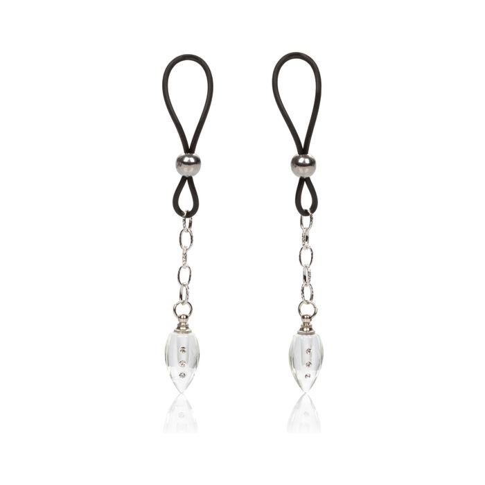 Teardrop crystal nipple pendants