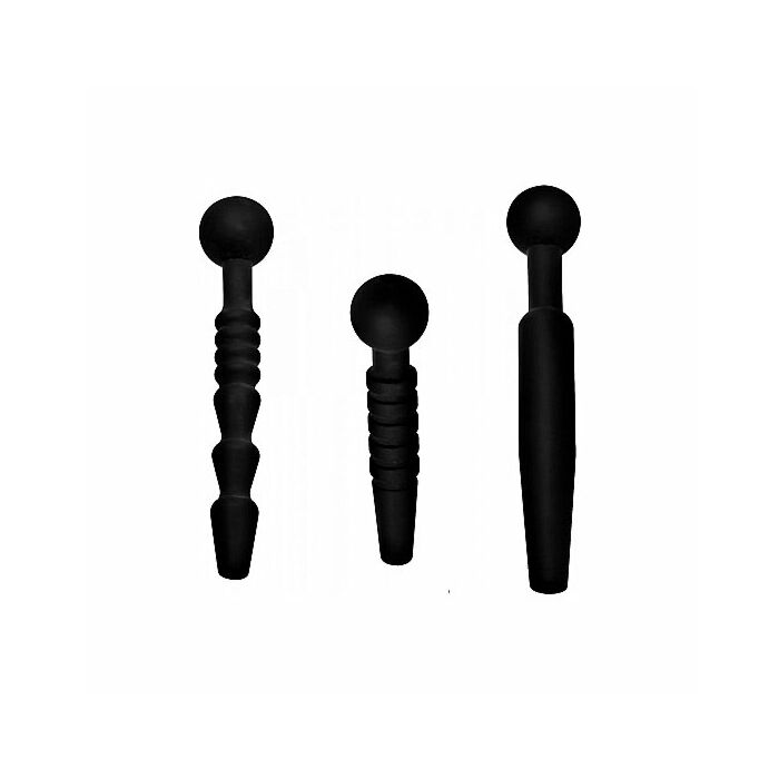 Dark rods 3 piece silicone penis plug set