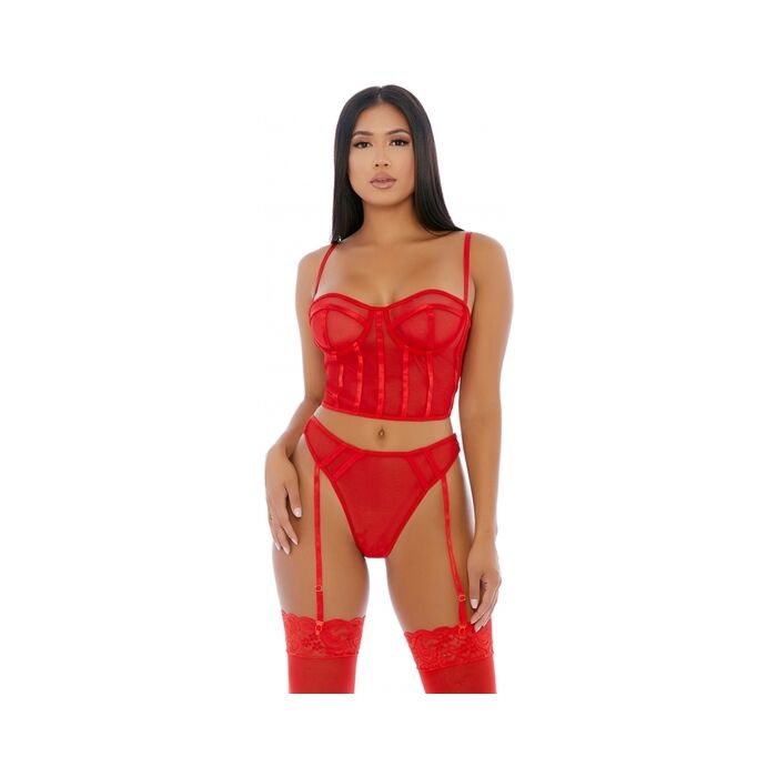 Put o-ring on it lingerie skirt rojo