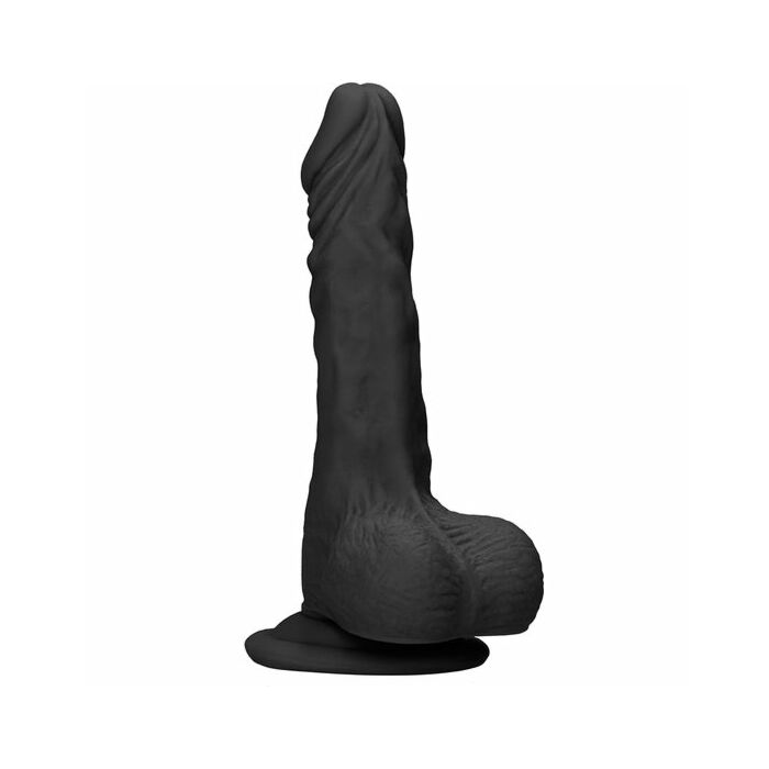 Realistic dildo with balls - 25 cm - black